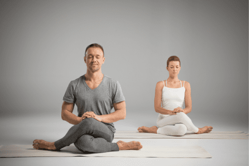 concentration en séance de yoga
