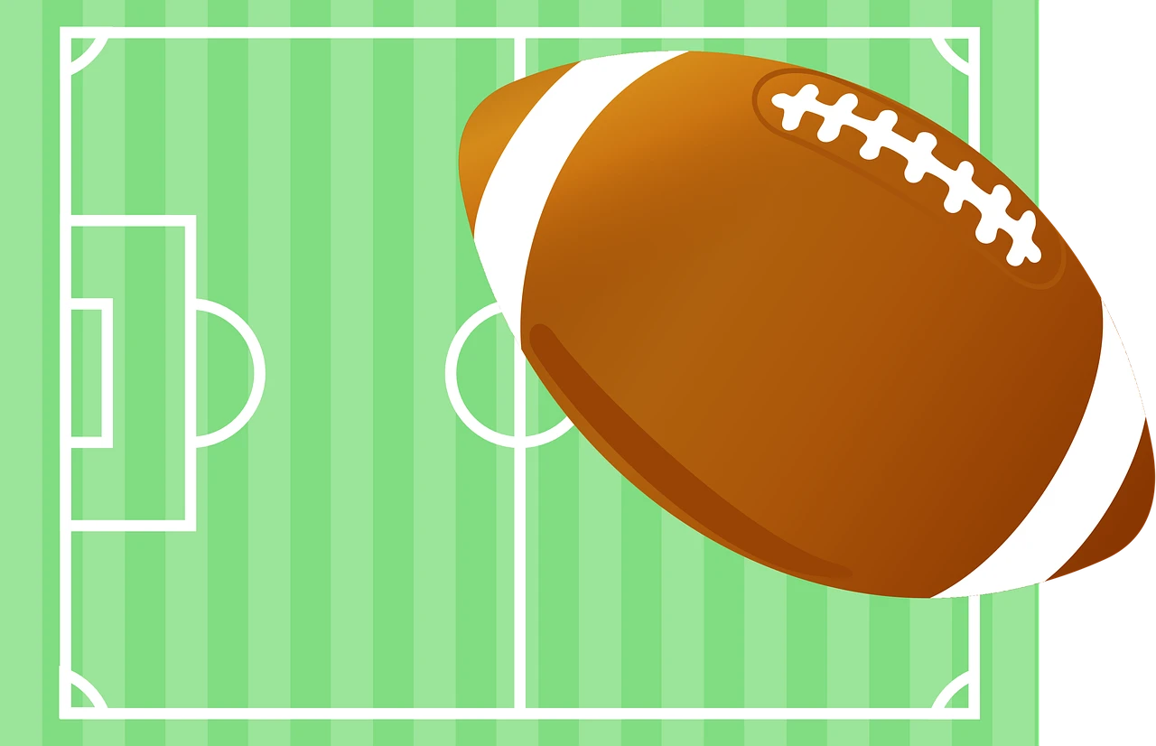 Un terrain de football avec un ballon